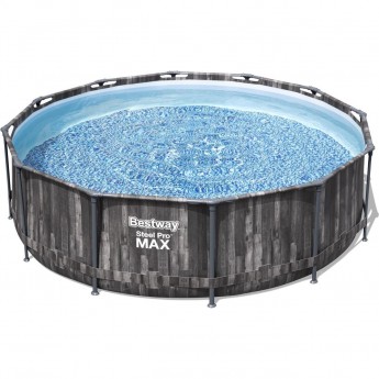 Каркасный бассейн BESTWAY STEEL PRO MAX 366х100см, 9150л + фильтр-насос 2006 л/ч, лестница Каркасный бассейн BESTWAY STEEL PRO MAX 366х100см, 9150л + фильтр-насос 2006 л/ч, лестница