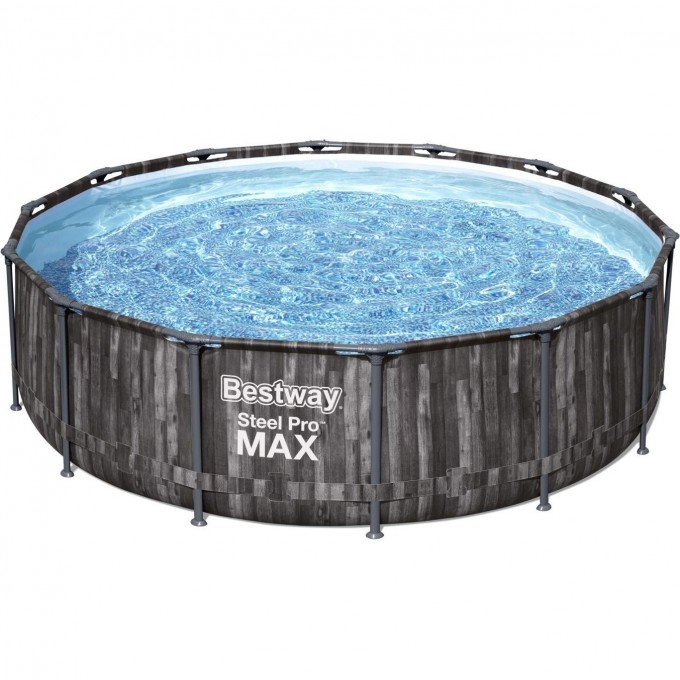 Каркасный бассейн BESTWAY STEEL PRO MAX 427х107см, 13030л + фильтр-насос 3028 л/ч, тент, лестница 5614Z BW